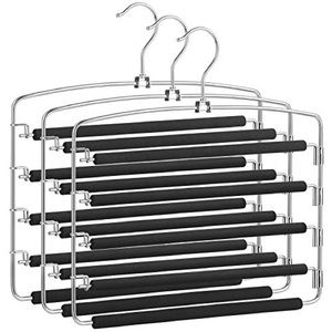 RICHARDS Black 4 Tier Closet & Storage Clothes Hanger Space Saving w Swing Arms